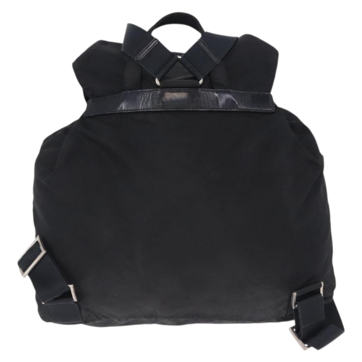 PRADA Backpack Nylon Black Silver Auth 194322