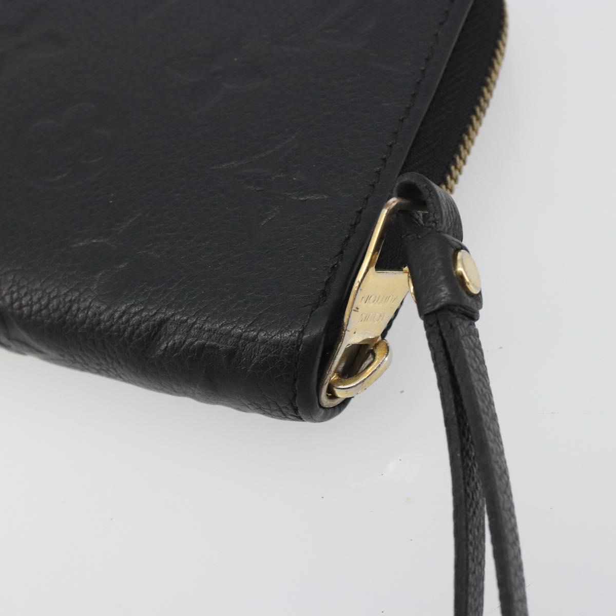 LOUIS VUITTON Monogram Empreinte Zippy Wallet Long Wallet Black M61864 LV Auth 194326A