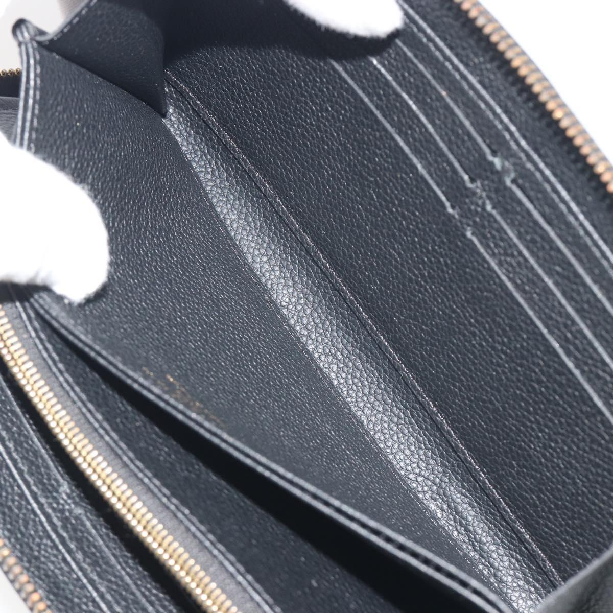 LOUIS VUITTON Monogram Empreinte Zippy Wallet Long Wallet Black M61864 LV Auth 194326A