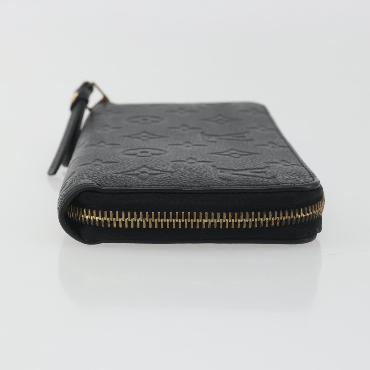 LOUIS VUITTON Monogram Empreinte Zippy Wallet Long Wallet Black M61864 LV Auth 194326A