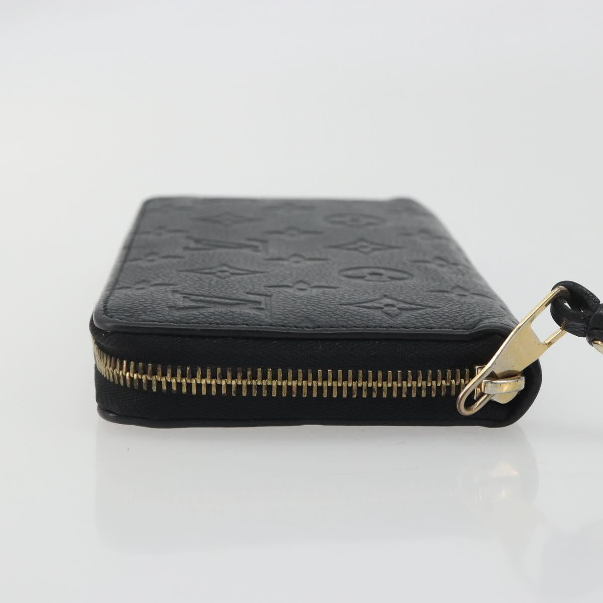 LOUIS VUITTON Monogram Empreinte Zippy Wallet Long Wallet Black M61864 LV Auth 194326A