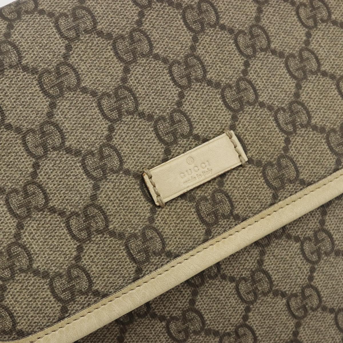 GUCCI GG Supreme Shoulder Bag PVC Beige Gold 223666 Auth 194327