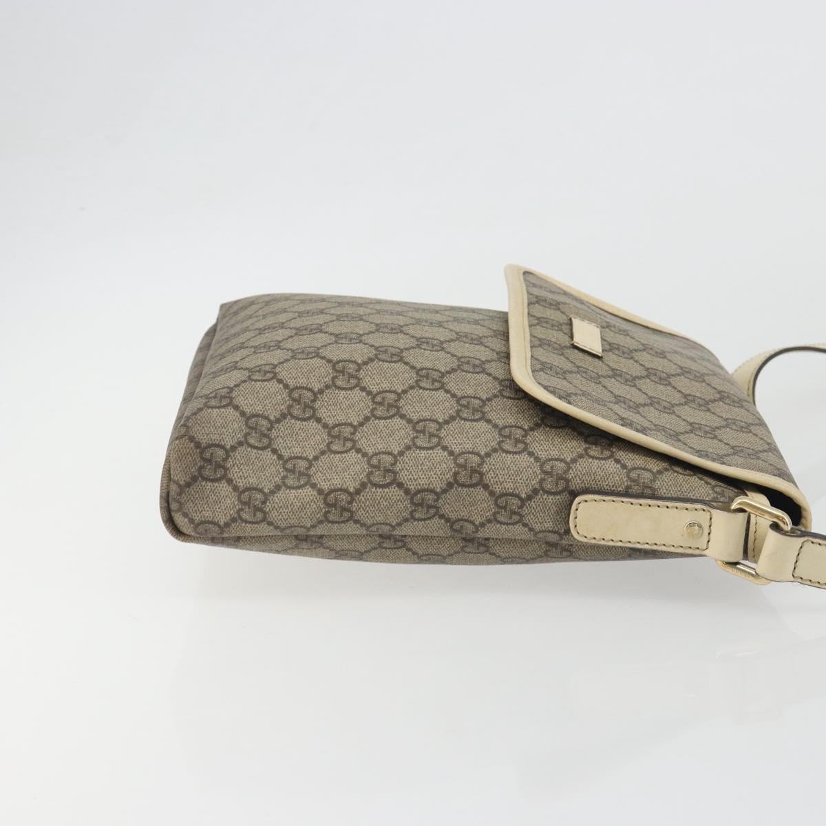 GUCCI GG Supreme Shoulder Bag PVC Beige Gold 223666 Auth 194327