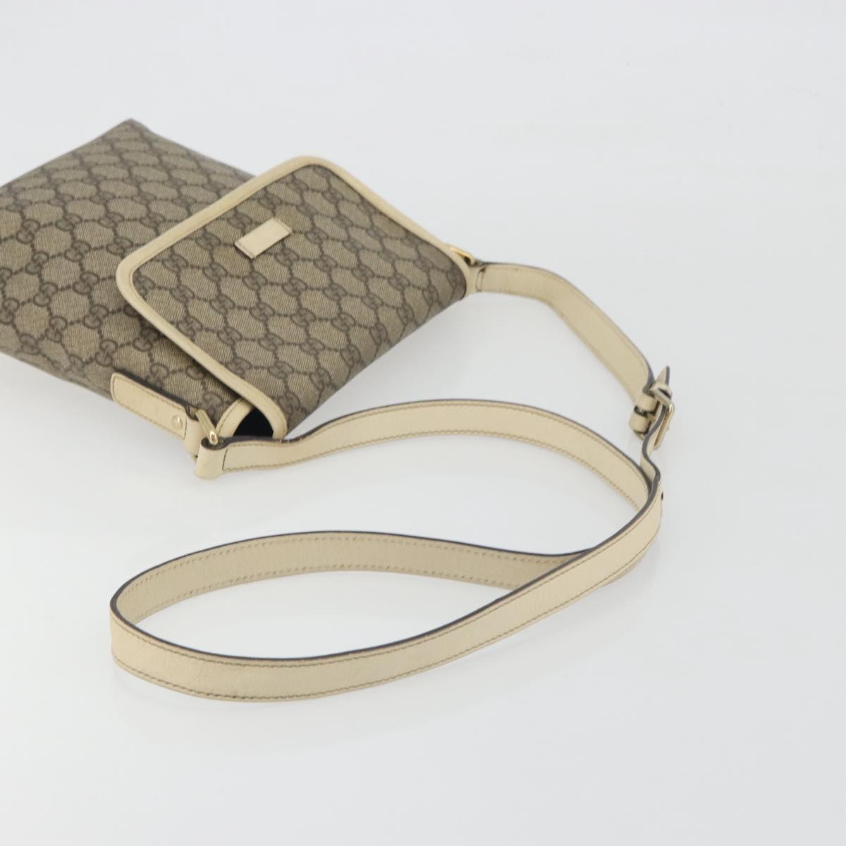 GUCCI GG Supreme Shoulder Bag PVC Beige Gold 223666 Auth 194327