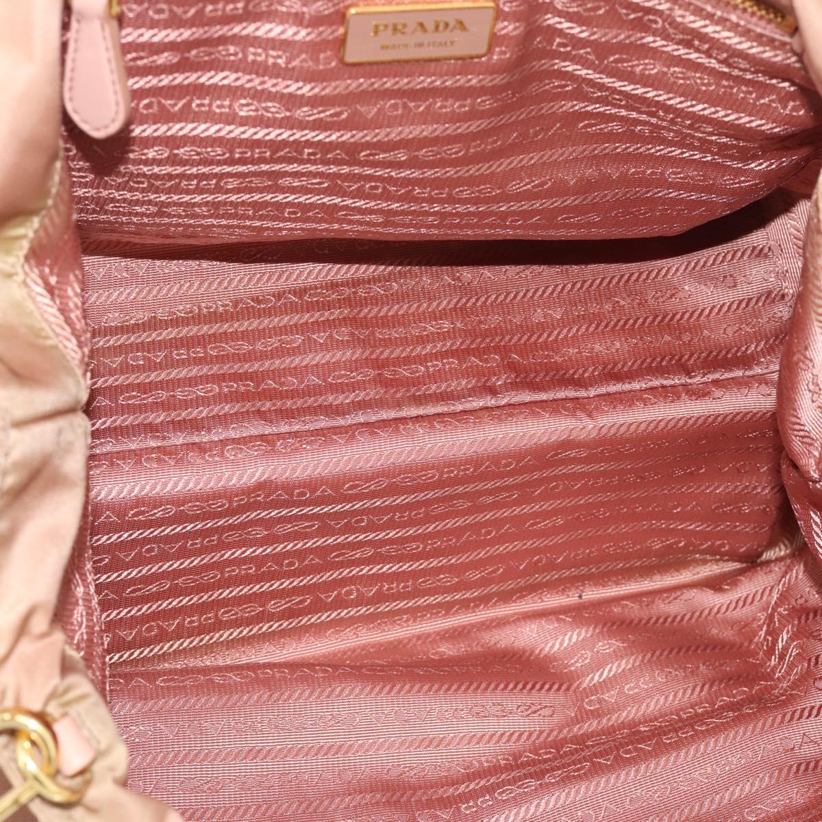 PRADA Hand Bag Nylon 2way Pink Gold Auth 194330