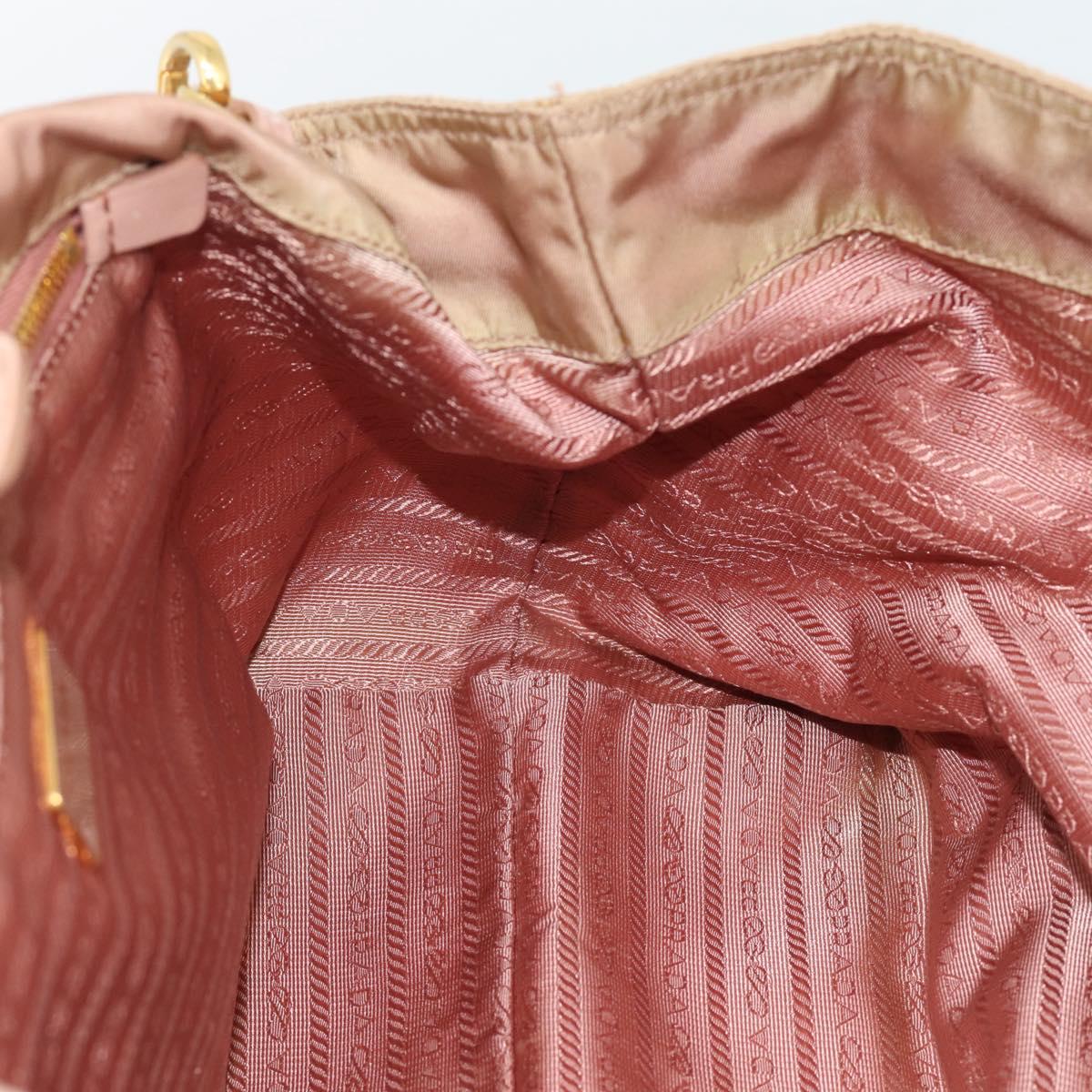 PRADA Hand Bag Nylon 2way Pink Gold Auth 194330