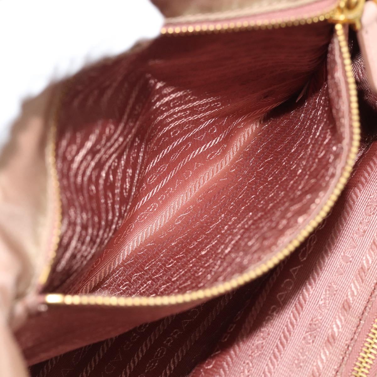 PRADA Hand Bag Nylon 2way Pink Gold Auth 194330