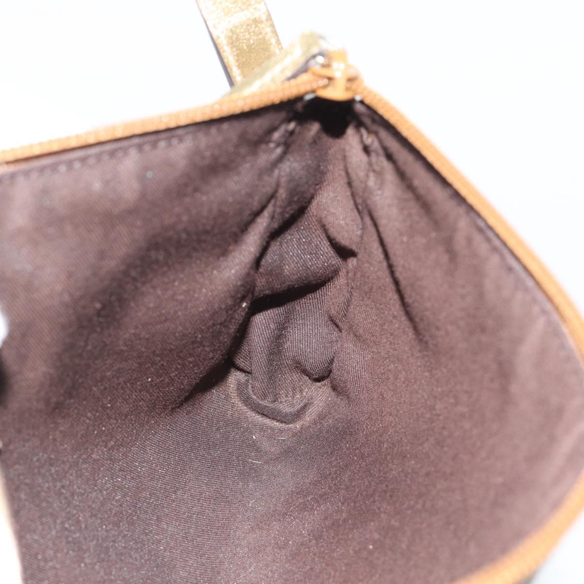 GUCCI GG Canvas Hand Bag Brown Gold 145750 Auth 194332A