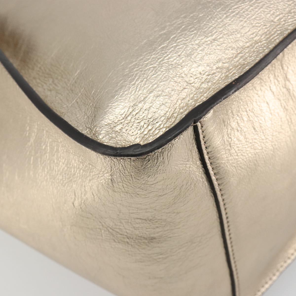 Stella MacCartney Tote Bag Leather Gold Auth 194335A