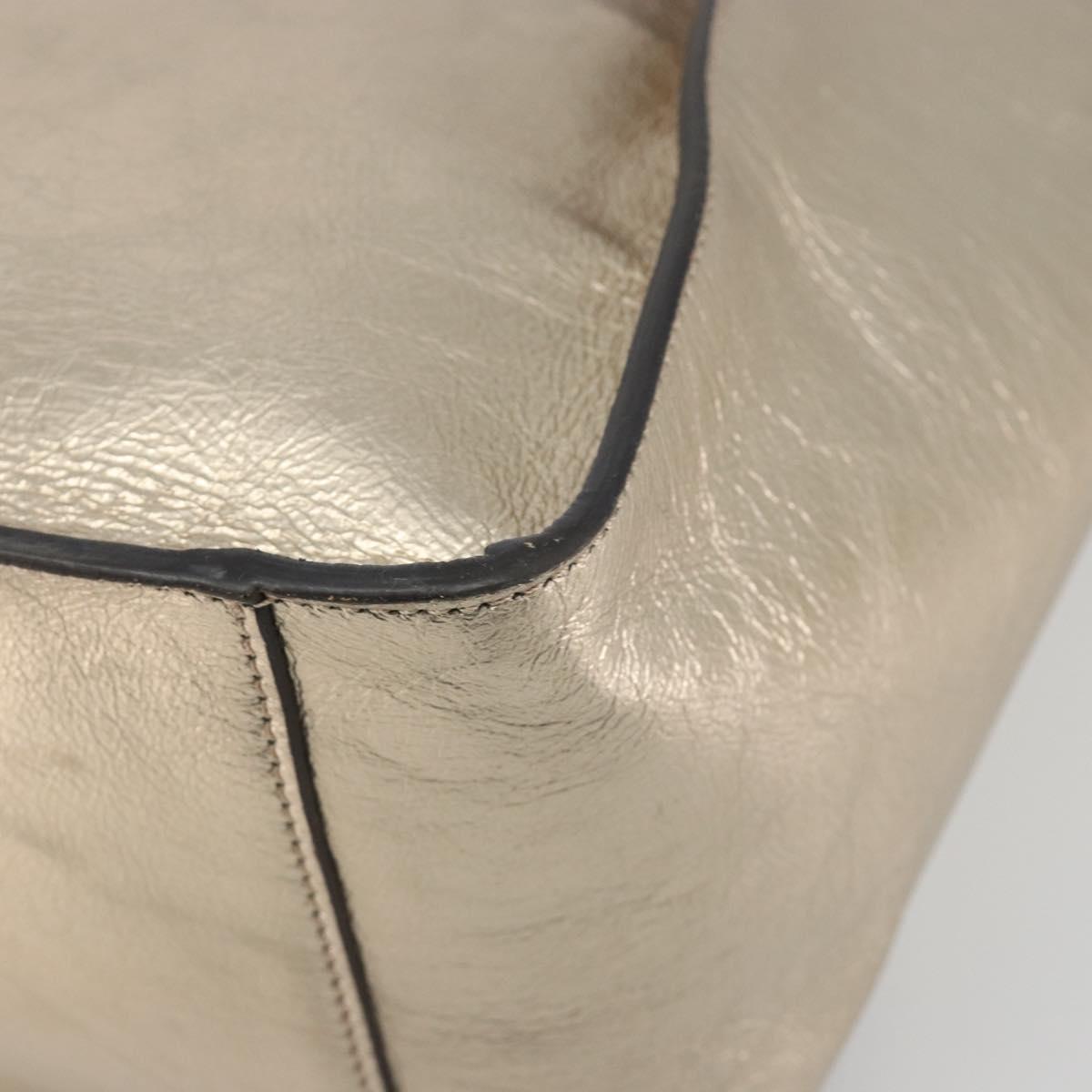 Stella MacCartney Tote Bag Leather Gold Auth 194335A
