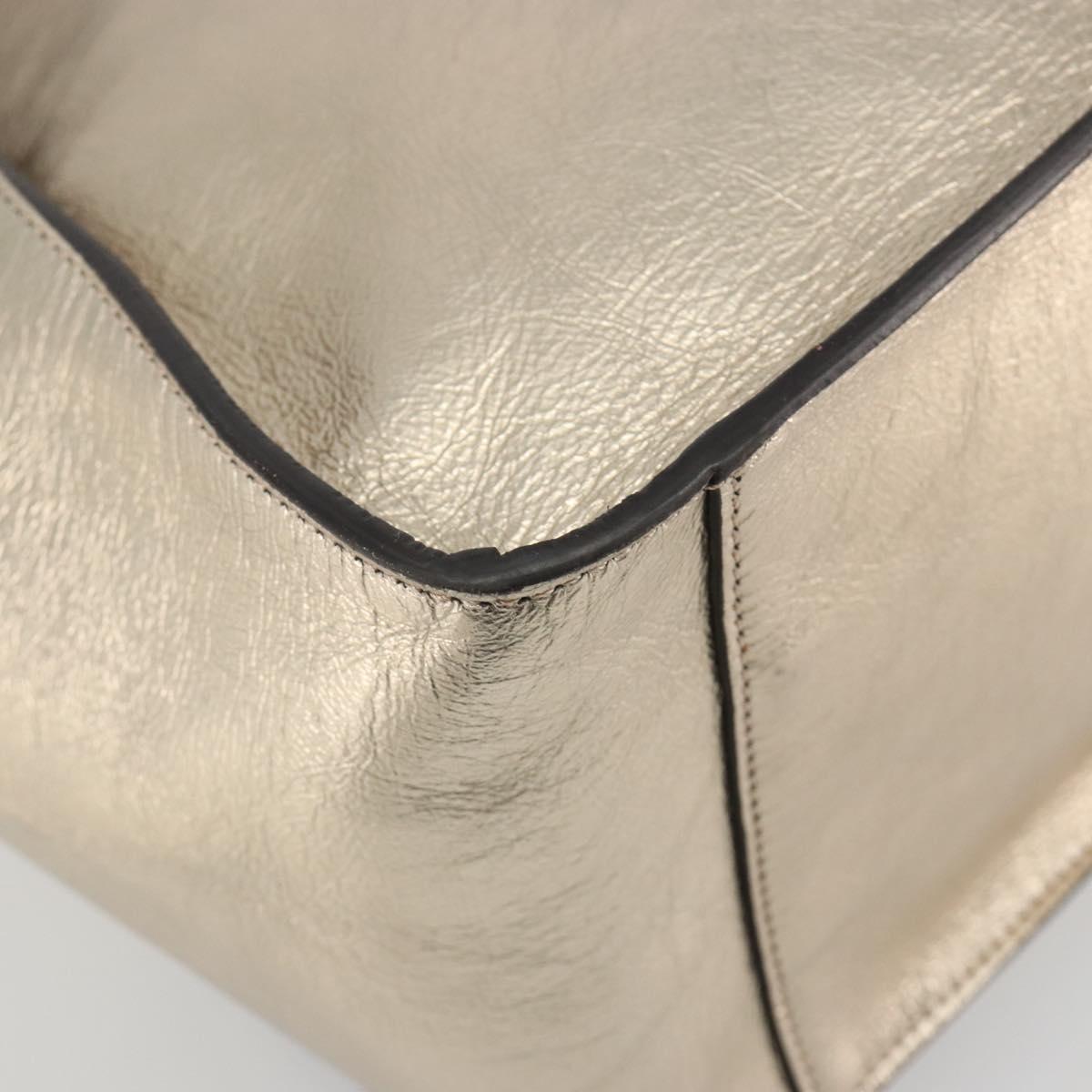 Stella MacCartney Tote Bag Leather Gold Auth 194335A