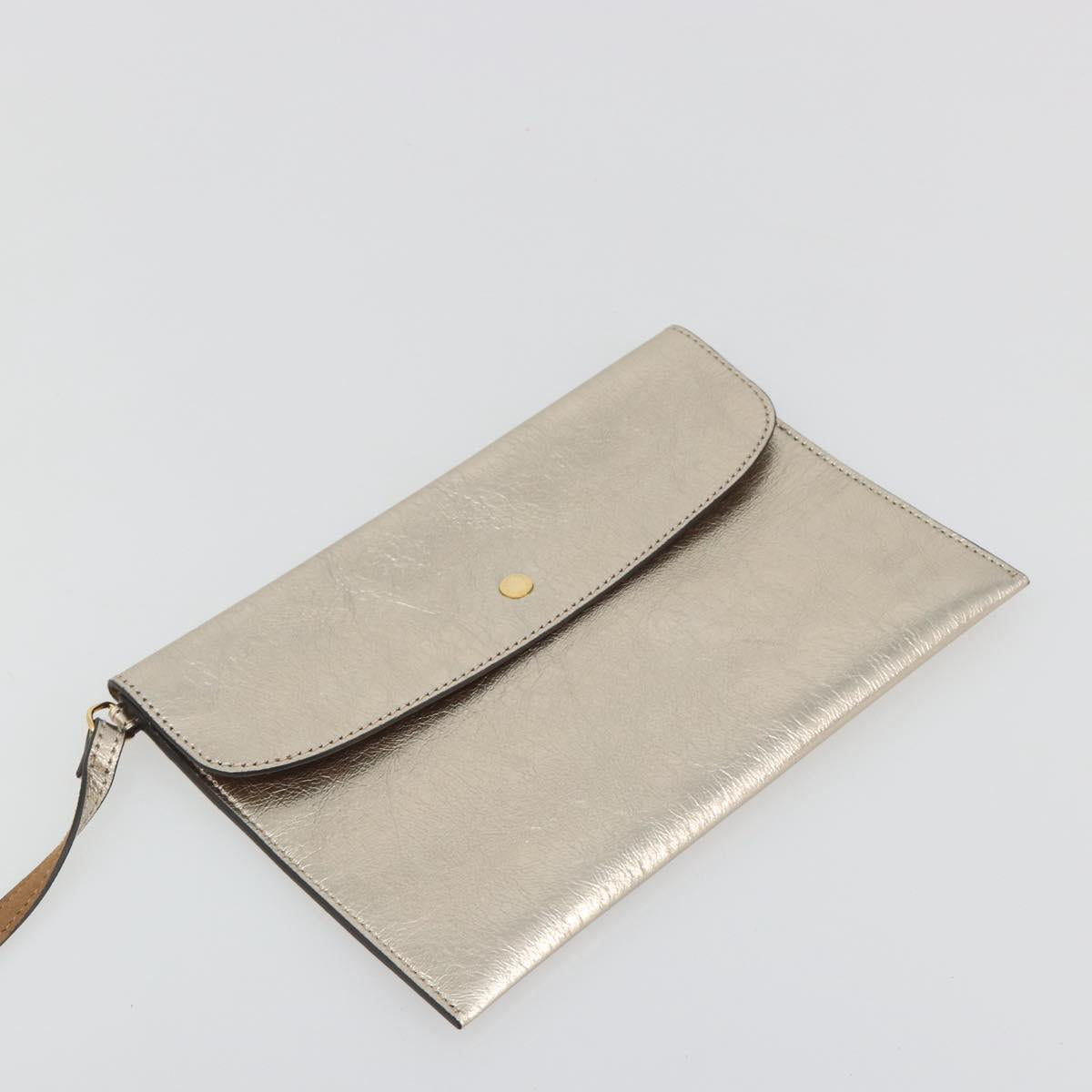 Stella MacCartney Tote Bag Leather Gold Auth 194335A