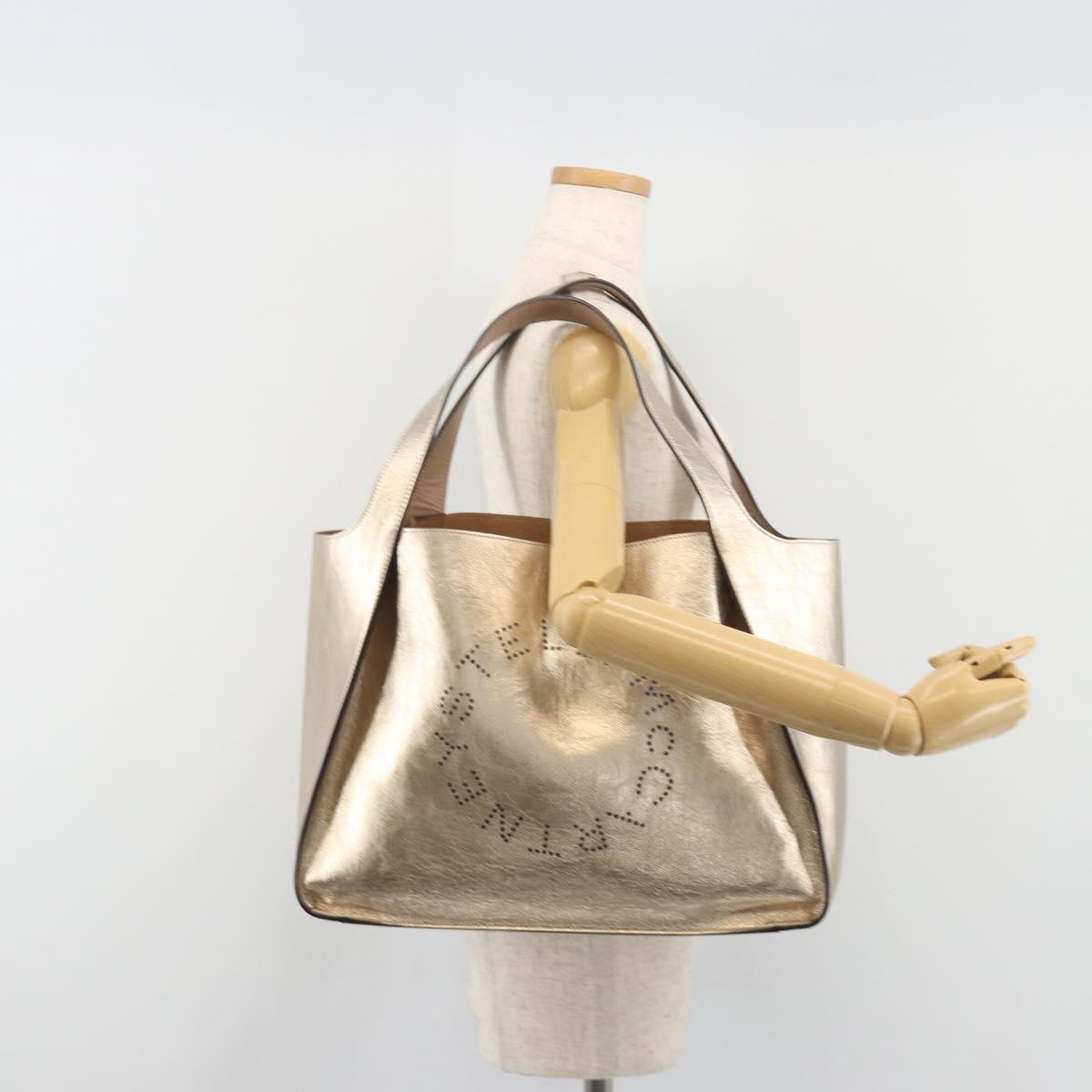 Stella MacCartney Tote Bag Leather Gold Auth 194335A