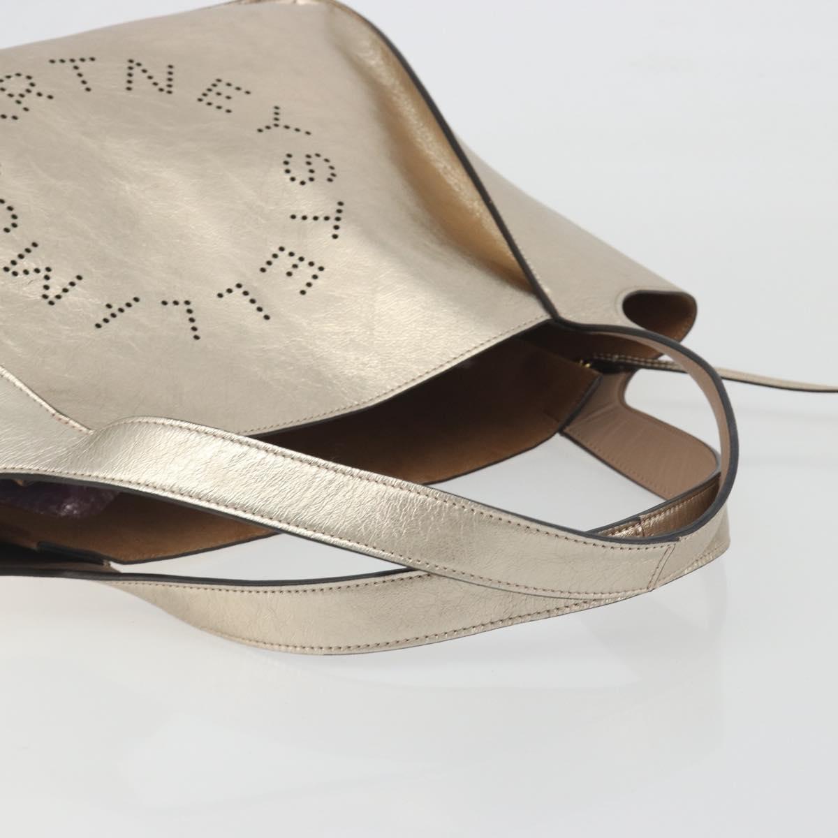 Stella MacCartney Tote Bag Leather Gold Auth 194335A
