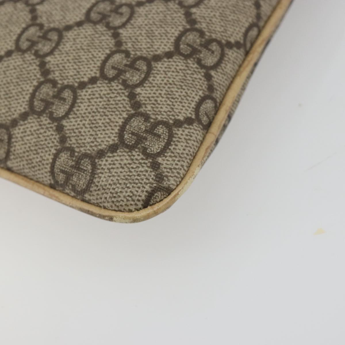 GUCCI GG Supreme Hand Bag PVC Beige Silver 114599 Auth 194338A