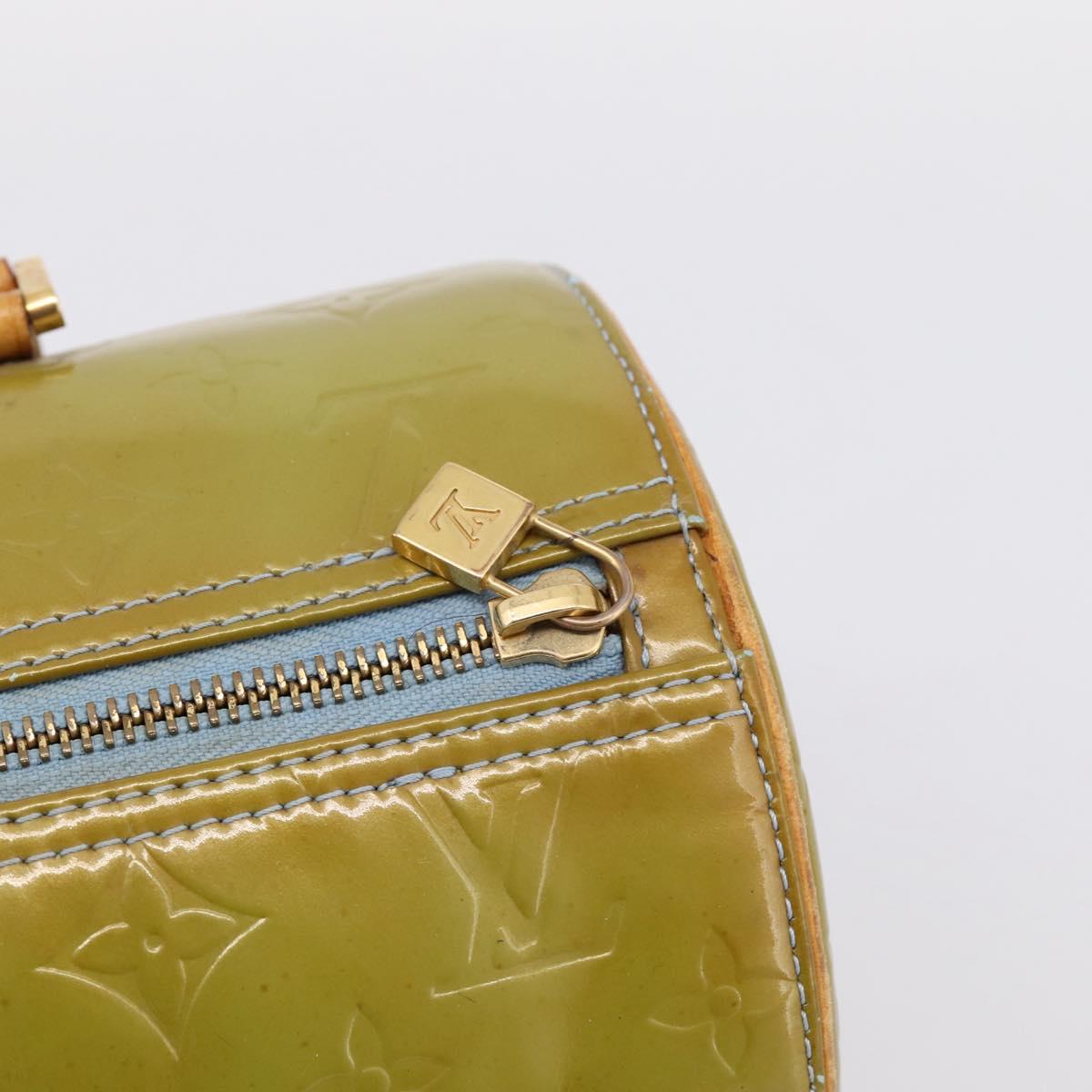 LOUIS VUITTON Monogram Vernis Bedford Hand Bag Baby Blue M91007 LV Auth 194339