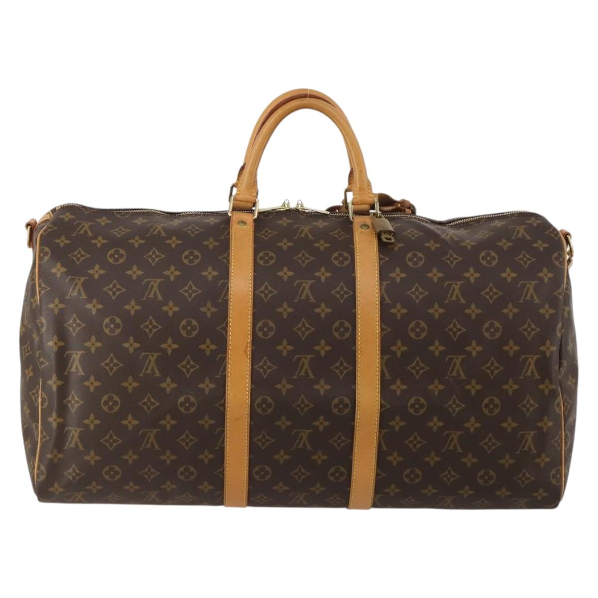 LOUIS VUITTON Monogram Keepall Bandouliere 55 Boston Bag M41414 LV Auth 194346V