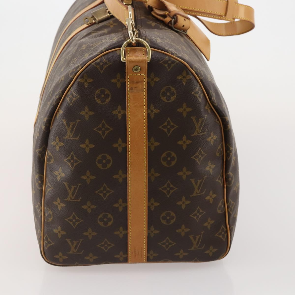 LOUIS VUITTON Monogram Keepall Bandouliere 55 Boston Bag M41414 LV Auth 194346V