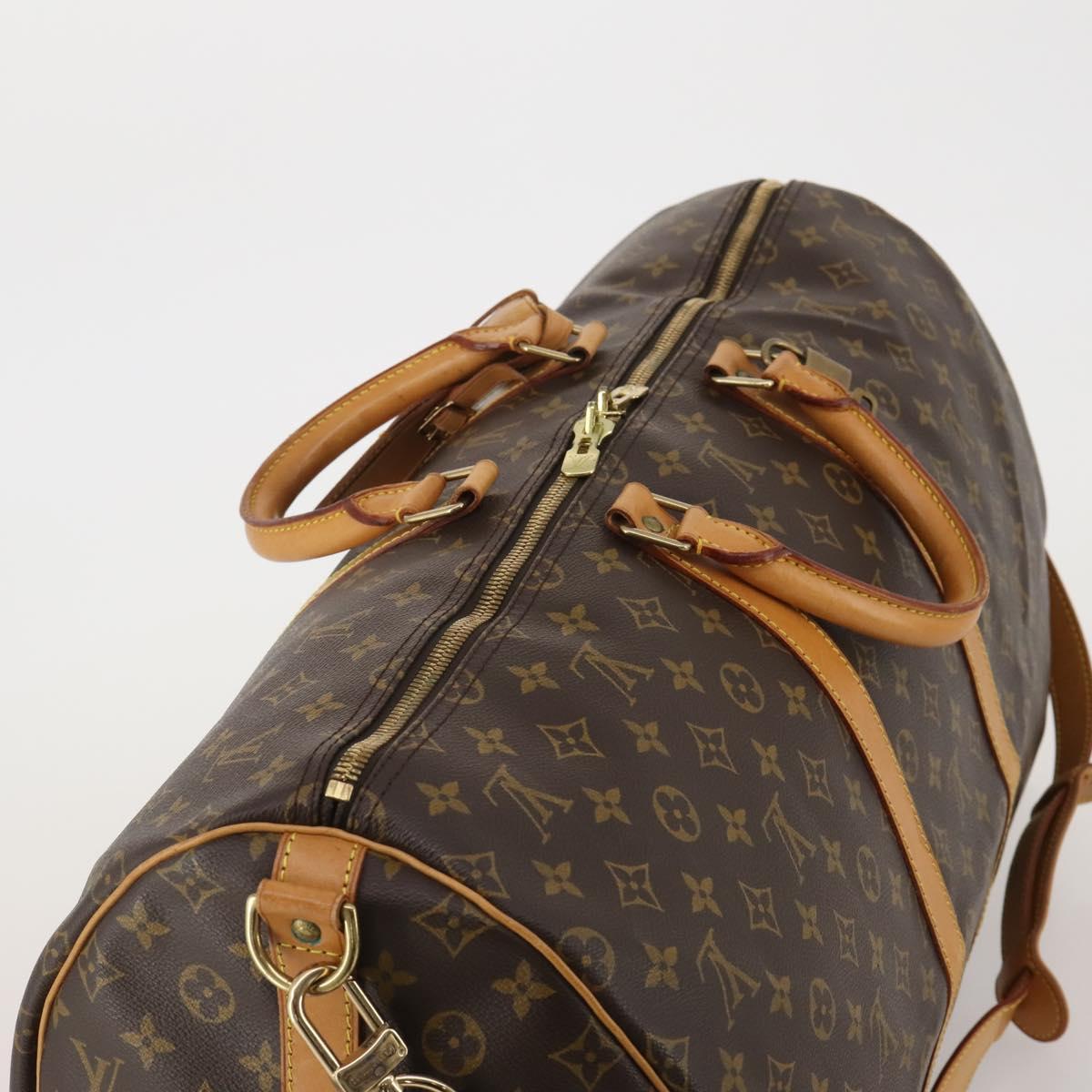 LOUIS VUITTON Monogram Keepall Bandouliere 55 Boston Bag M41414 LV Auth 194346V