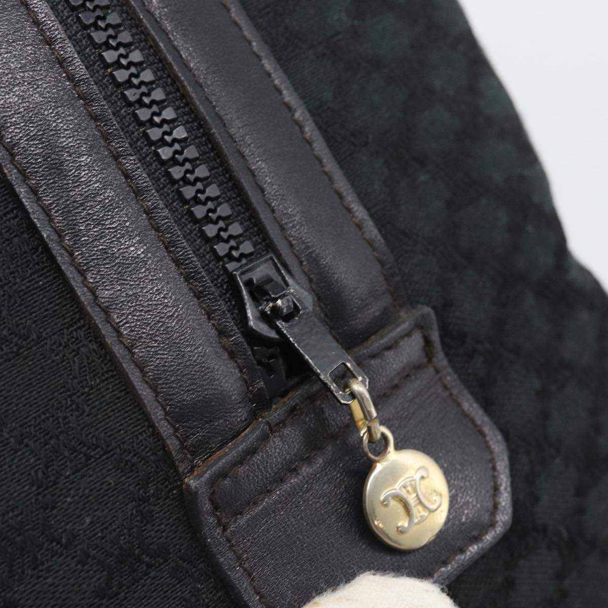 CELINE Macadam Canvas Boston Bag Black Gold Auth 194355