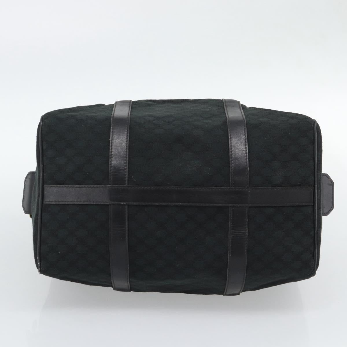 CELINE Macadam Canvas Boston Bag Black Gold Auth 194355