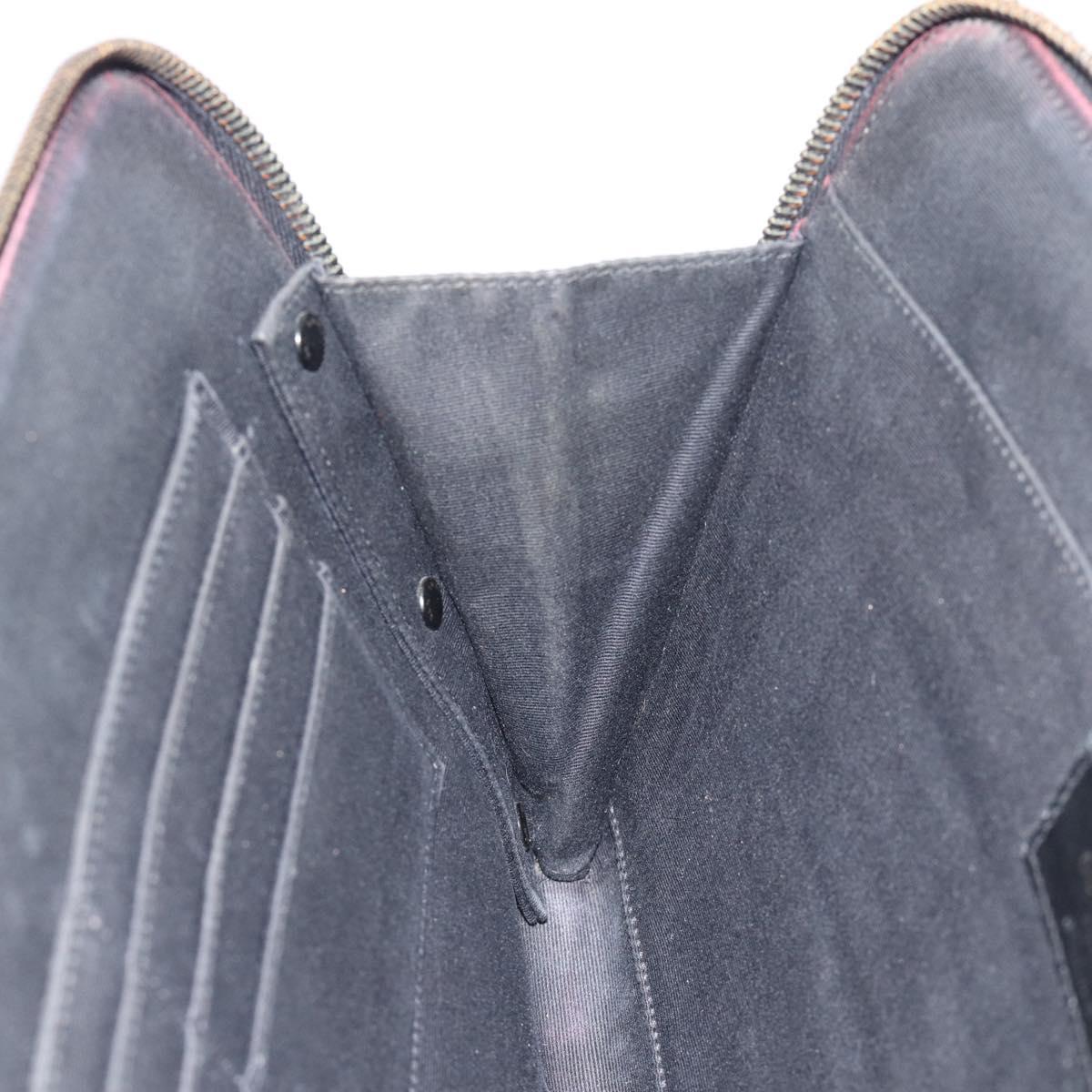 SAINT LAURENT Clutch Bag Leather Embossed Black Auth 194360A
