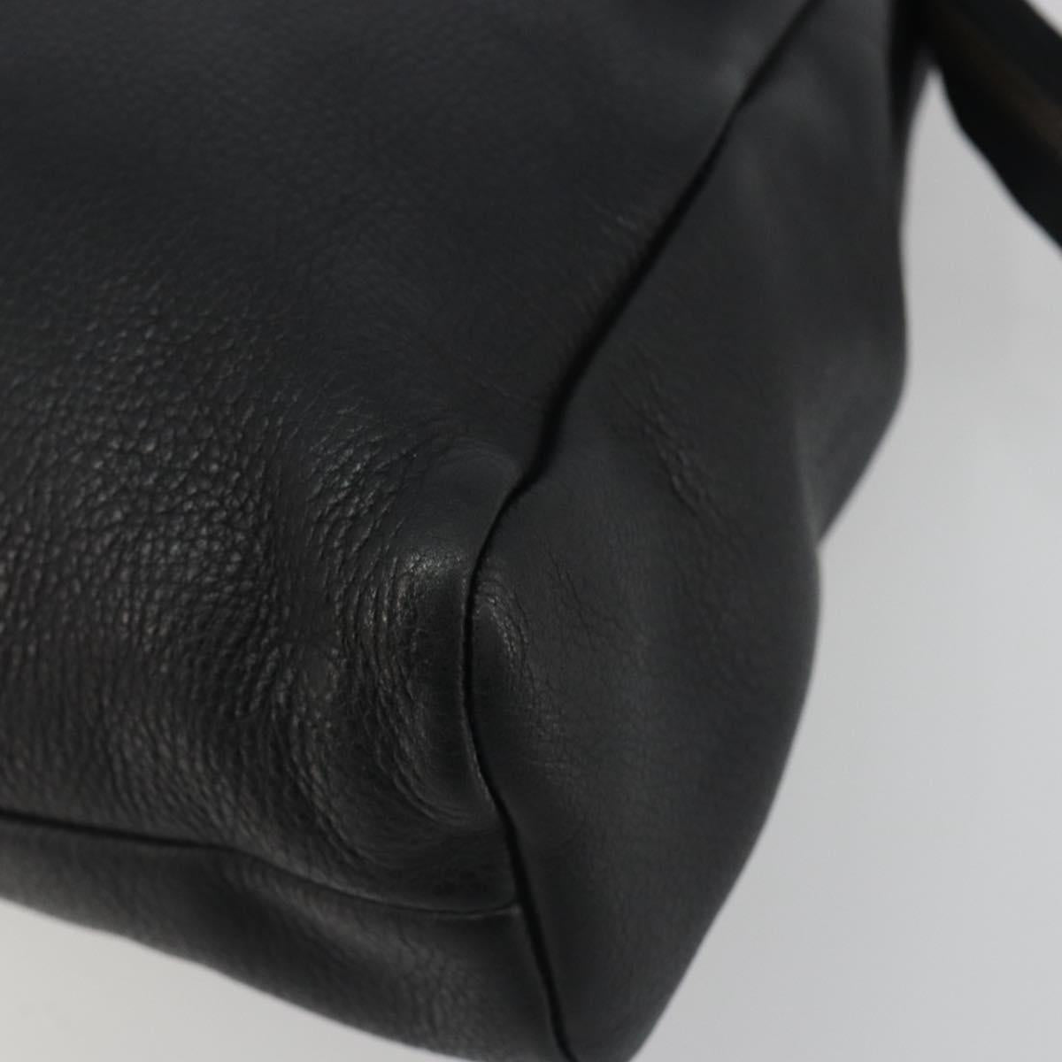Miu Miu Shoulder Bag Leather Black Gold Auth 194374A