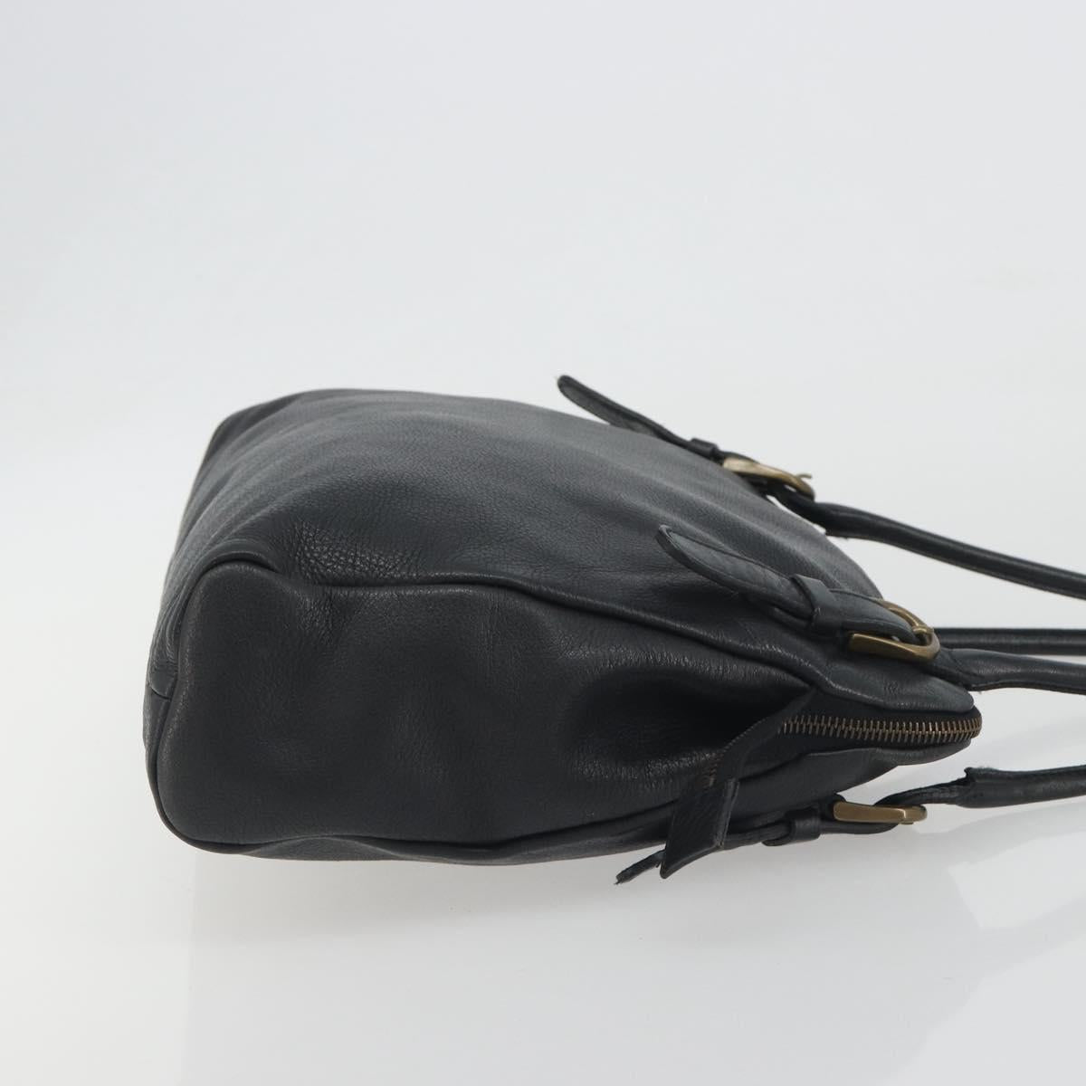 Miu Miu Shoulder Bag Leather Black Gold Auth 194374A
