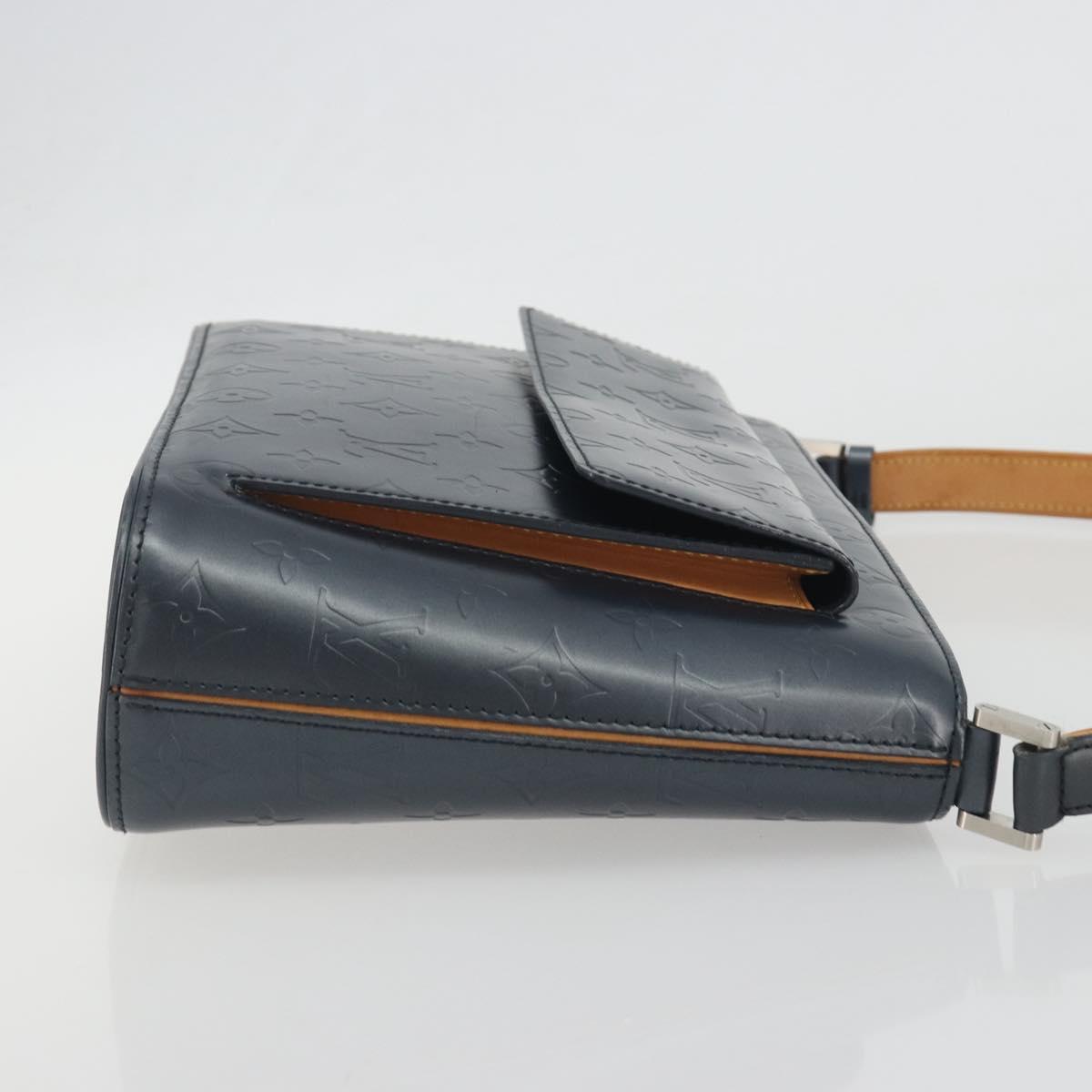 LOUIS VUITTON Monogram Mat Alston Shoulder Bag Navy M55125 LV Auth 194378