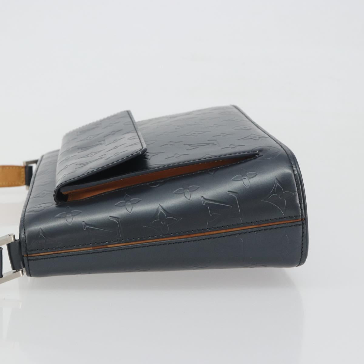 LOUIS VUITTON Monogram Mat Alston Shoulder Bag Navy M55125 LV Auth 194378