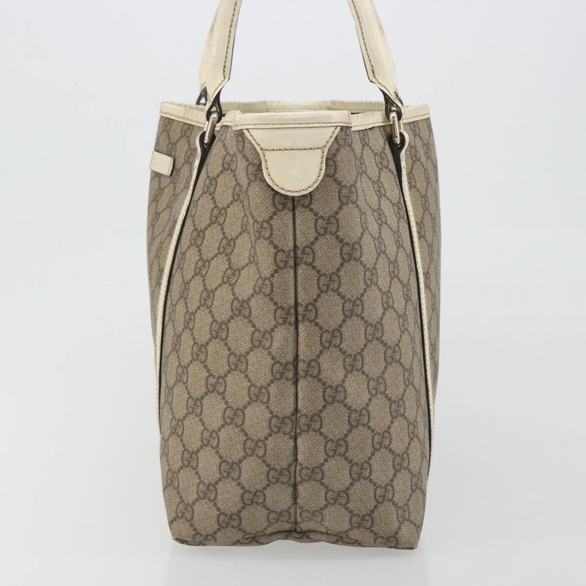 GUCCI GG Supreme Tote Bag PVC Beige Gold 197953 Auth 194383