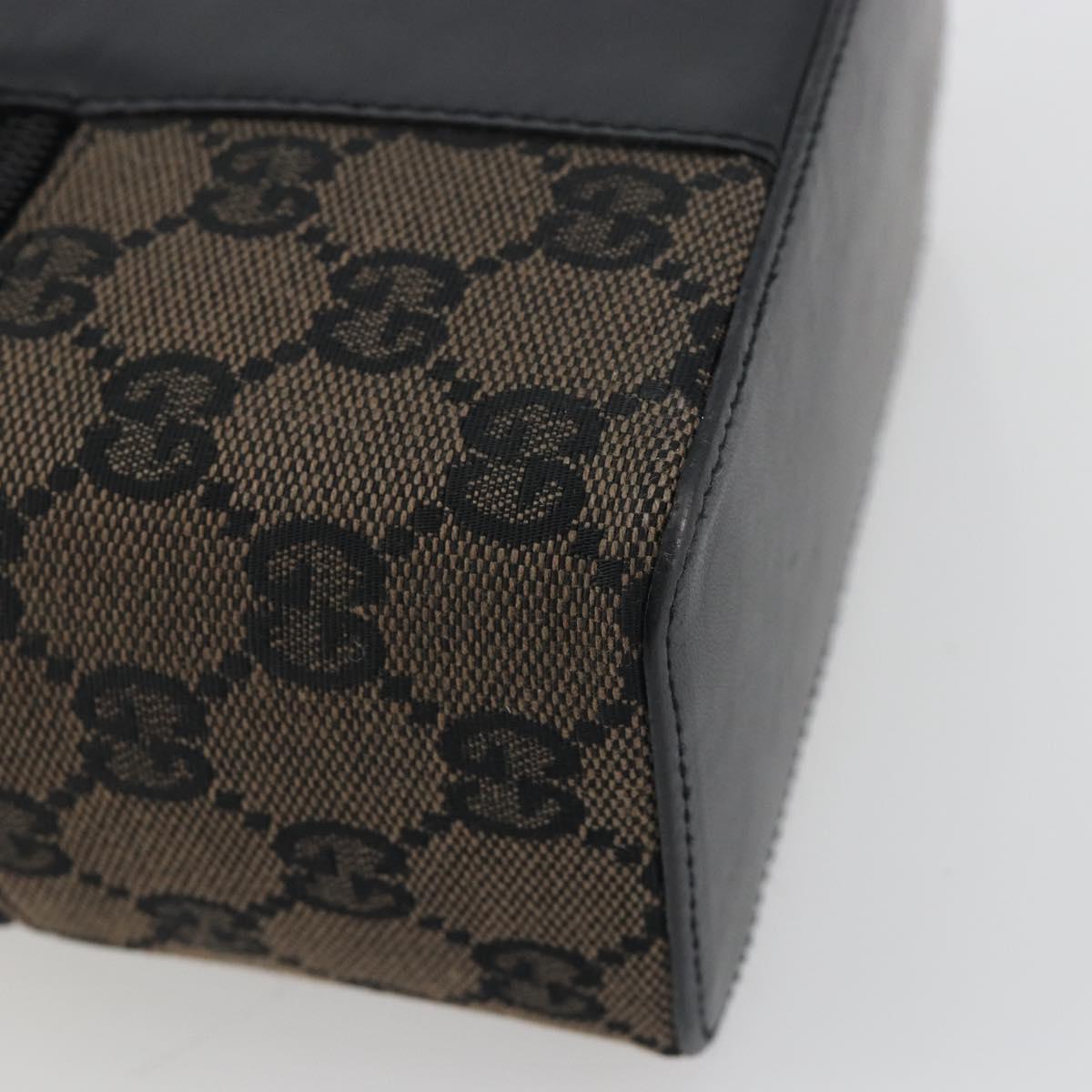 GUCCI GG Canvas Vanity Hand Bag Black Silver 039 1051 Auth 194389A