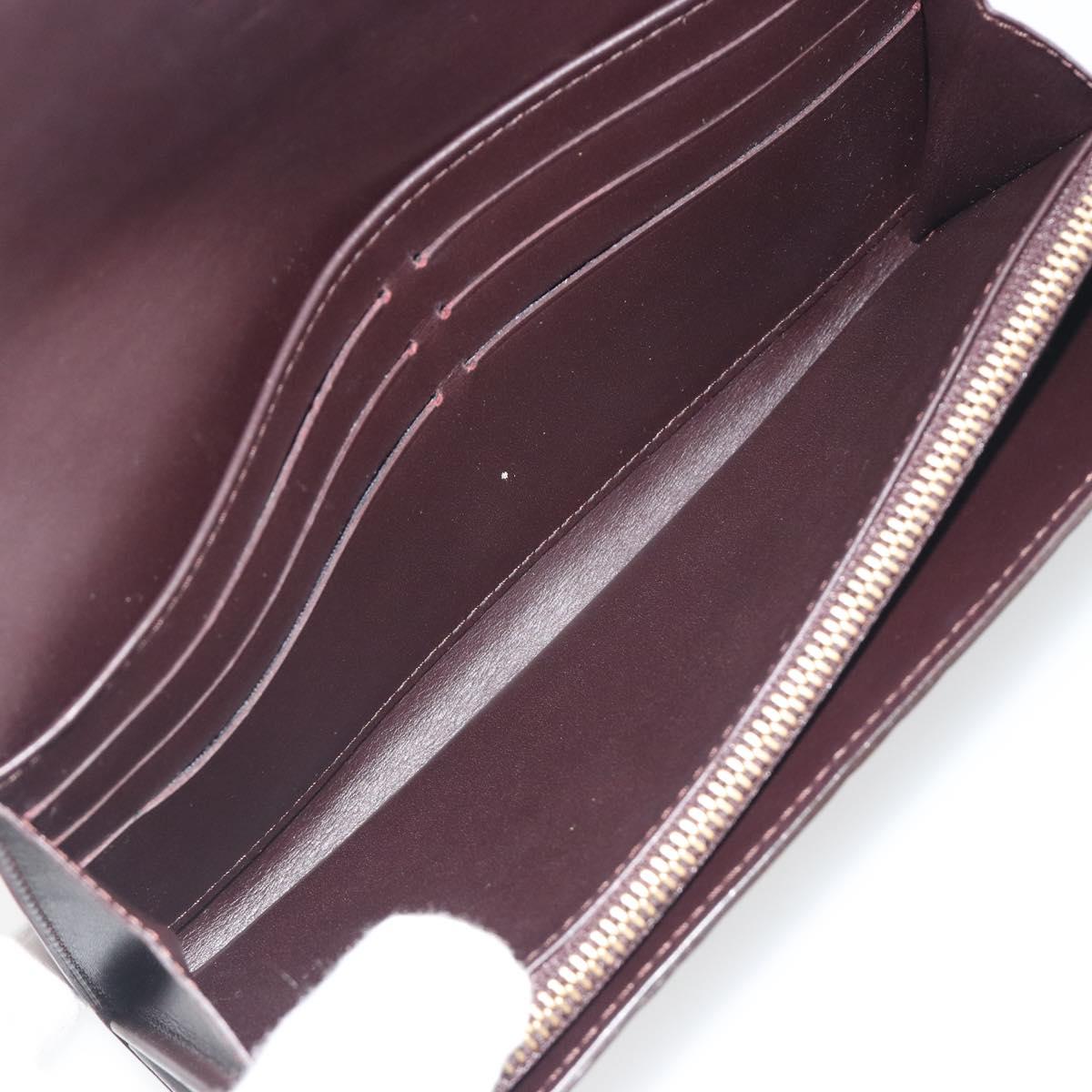 LOUIS VUITTON Monogram Vernis Portefeuille Sarah Long Wallet Rouge Favist M91521 LV Auth 194392A