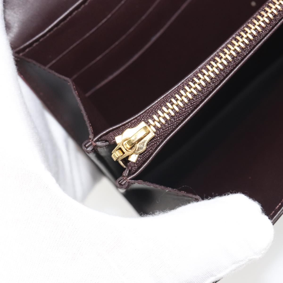 LOUIS VUITTON Monogram Vernis Portefeuille Sarah Long Wallet Rouge Favist M91521 LV Auth 194392A