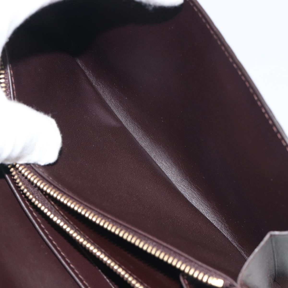 LOUIS VUITTON Monogram Vernis Portefeuille Sarah Long Wallet Rouge Favist M91521 LV Auth 194392A