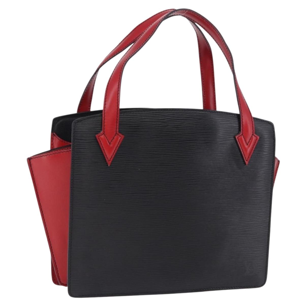 LOUIS VUITTON Epi Bicolor Varenne Hand Bag Black Red M52387 LV Auth 194393