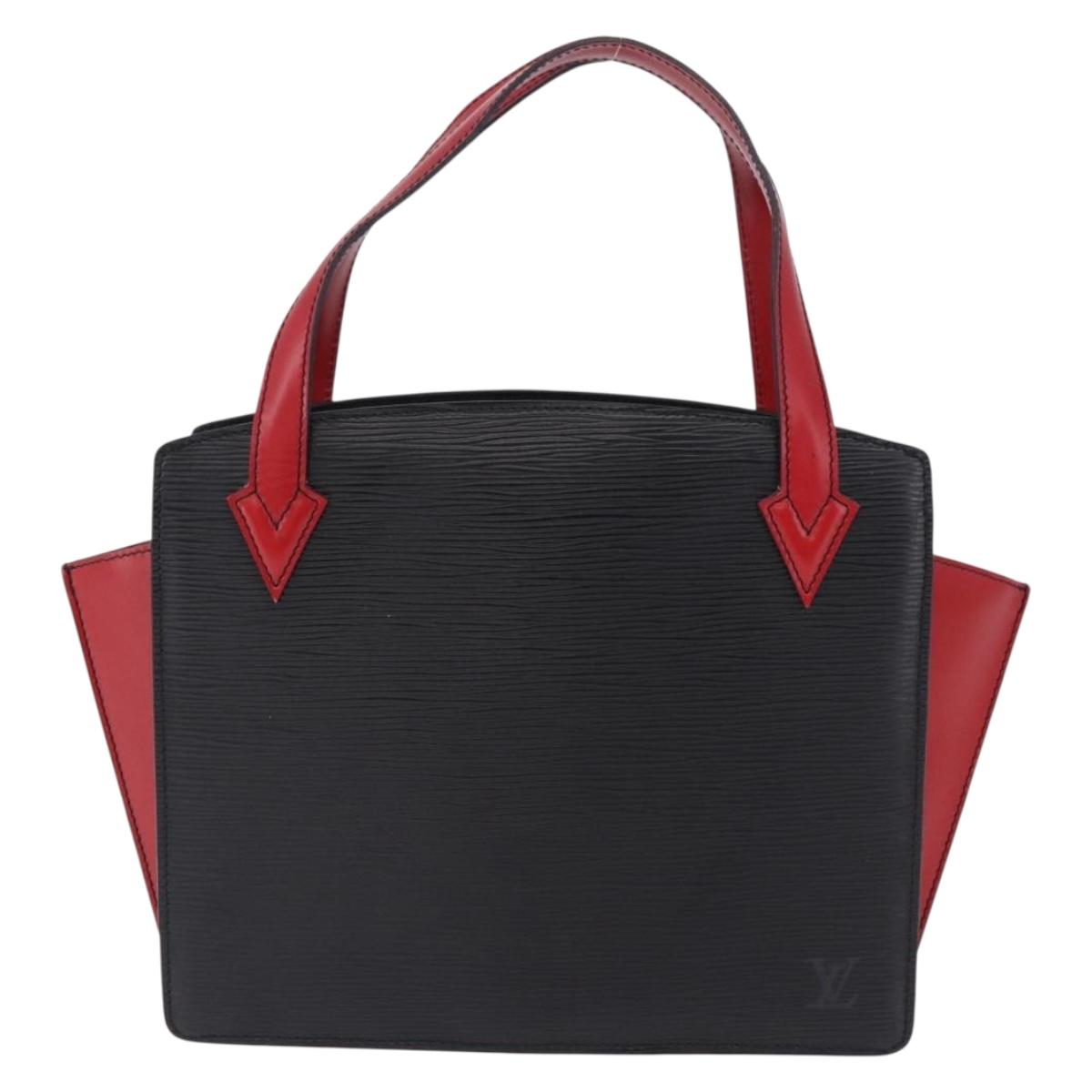 LOUIS VUITTON Epi Bicolor Varenne Hand Bag Black Red M52387 LV Auth 194393