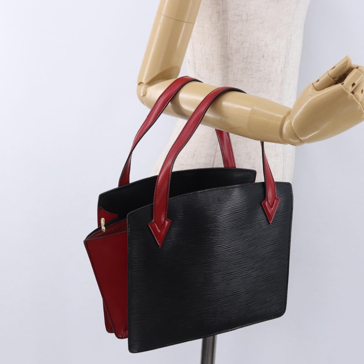 LOUIS VUITTON Epi Bicolor Varenne Hand Bag Black Red M52387 LV Auth 194393