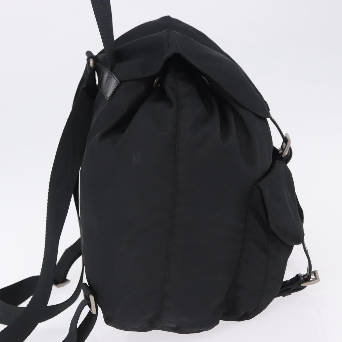 PRADA Backpack Nylon Black Silver Auth 194403