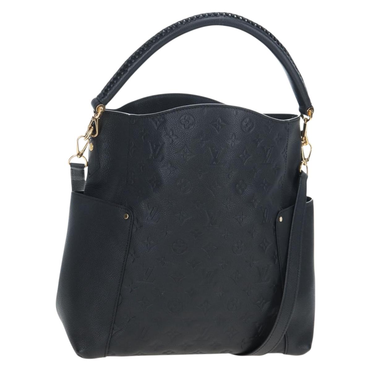 LOUIS VUITTON Monogram Empreinte Bagatelle Bag Black M50072 LV Auth 194405SAV
