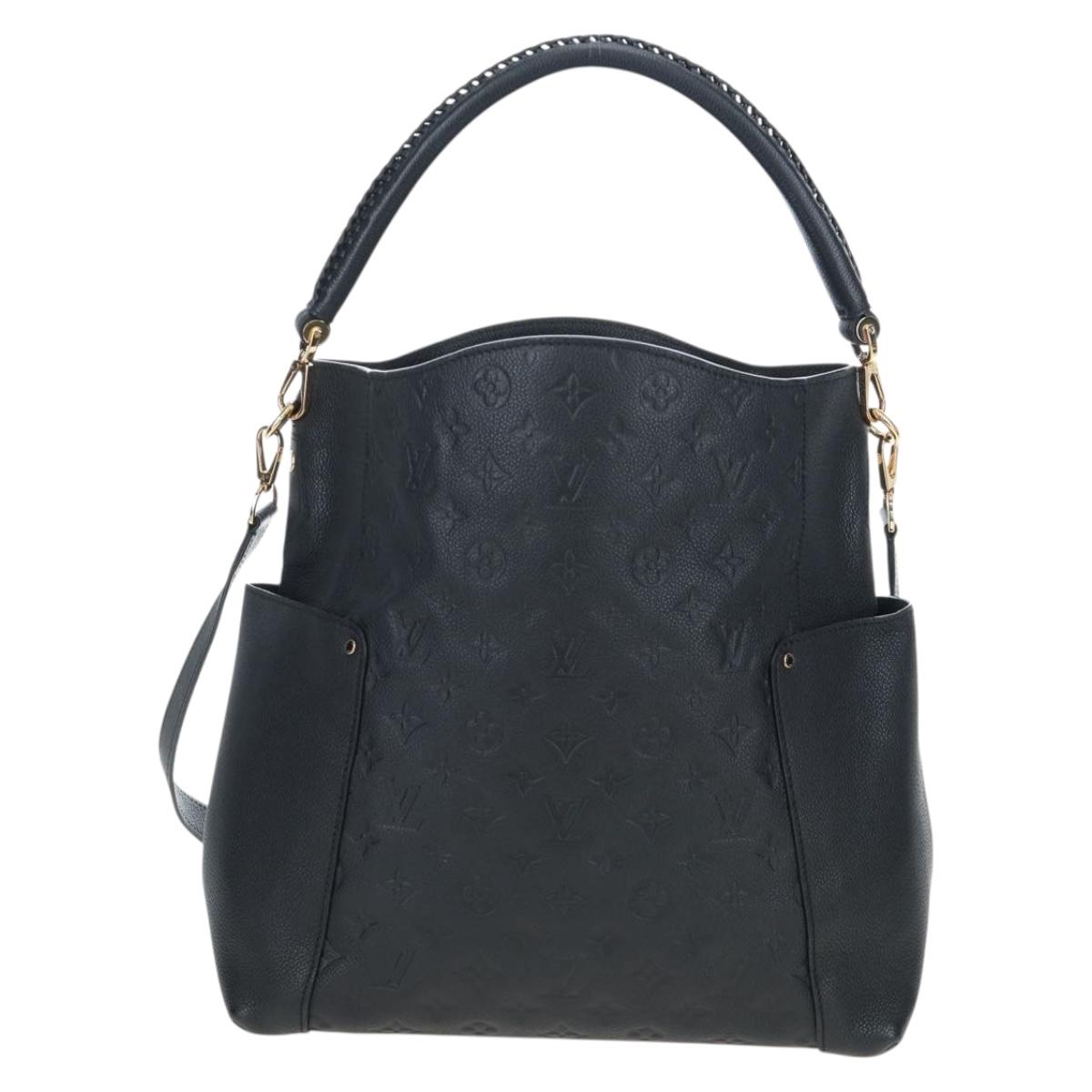 LOUIS VUITTON Monogram Empreinte Bagatelle Bag Black M50072 LV Auth 194405SAV
