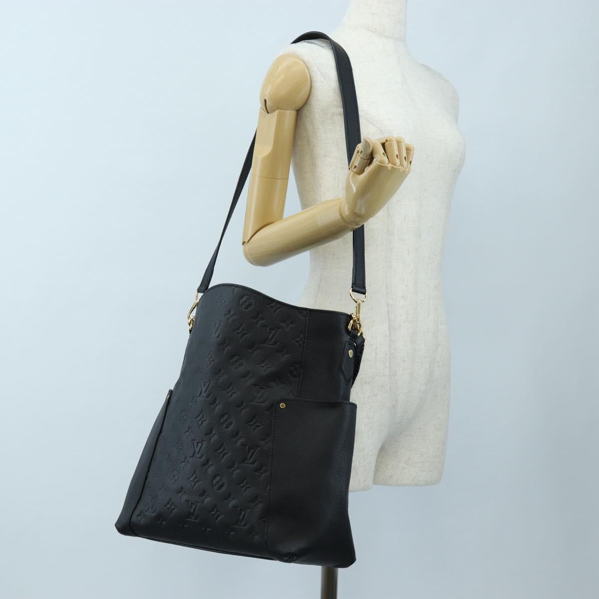 LOUIS VUITTON Monogram Empreinte Bagatelle Bag Black M50072 LV Auth 194405SAV