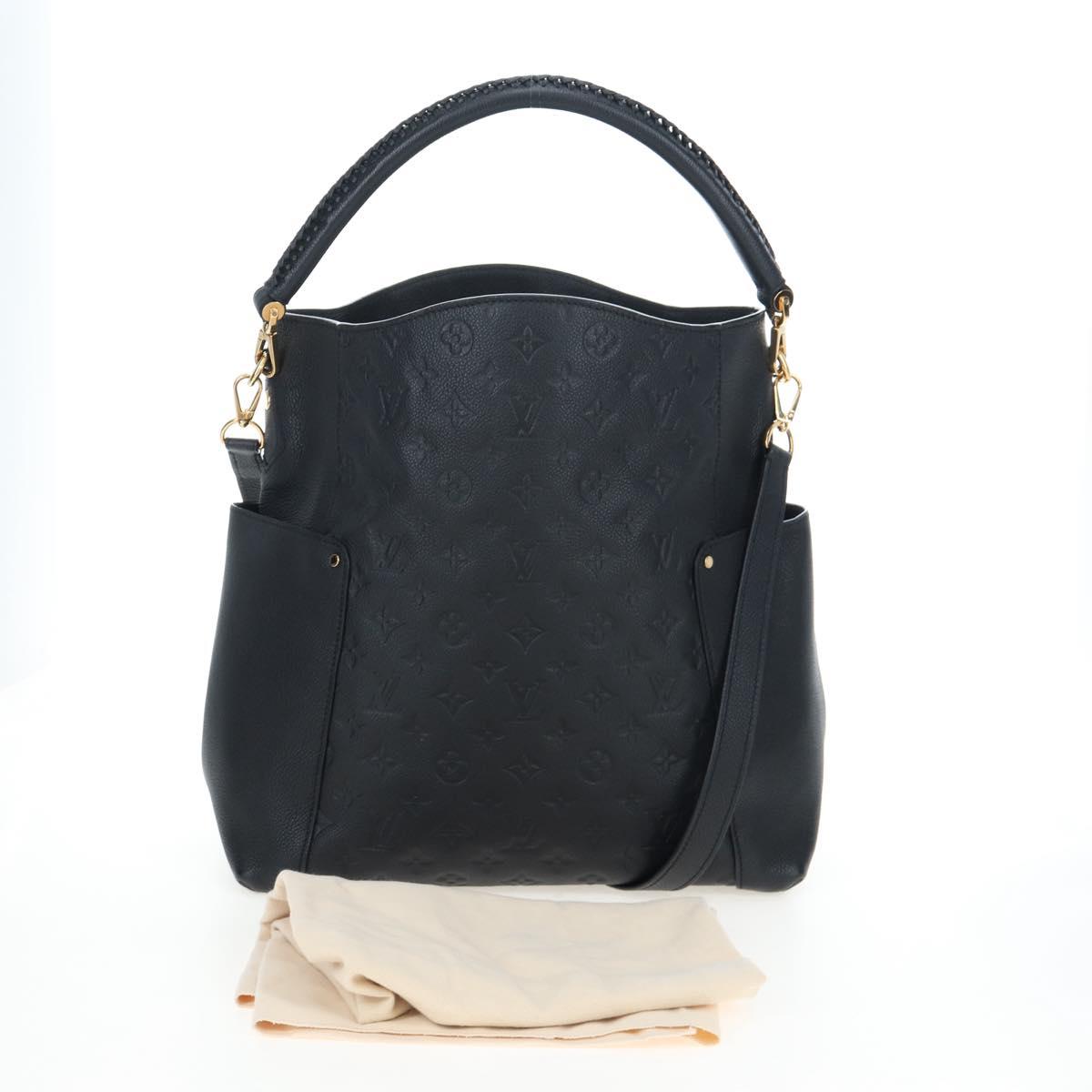 LOUIS VUITTON Monogram Empreinte Bagatelle Bag Black M50072 LV Auth 194405SAV