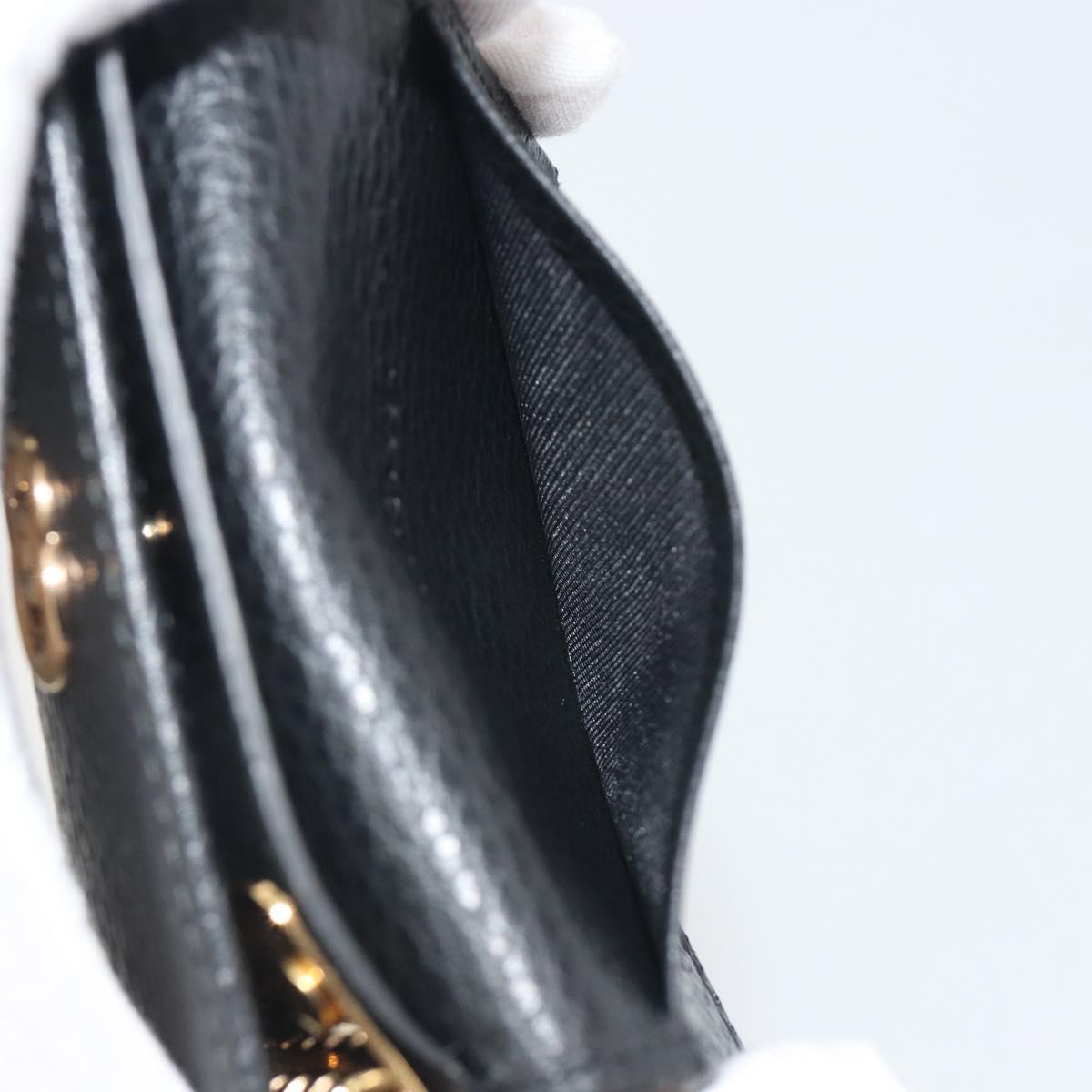 GUCCI GG Marmont Key Case Leather Black Gold Tone 456118 Auth 194409A