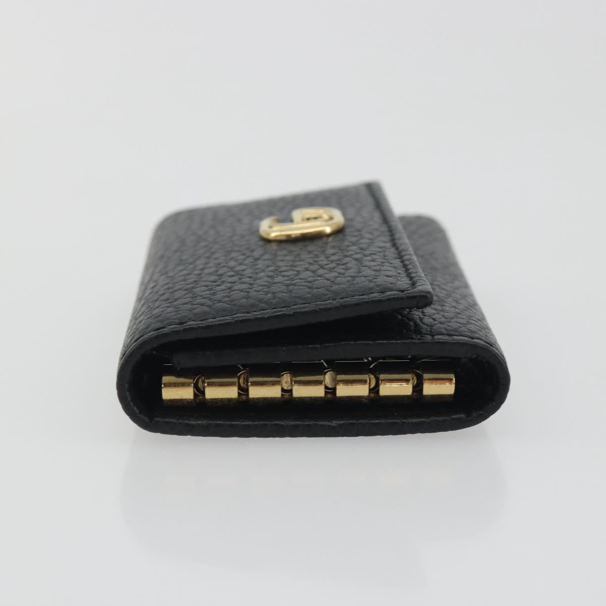 GUCCI GG Marmont Key Case Leather Black Gold Tone 456118 Auth 194409A