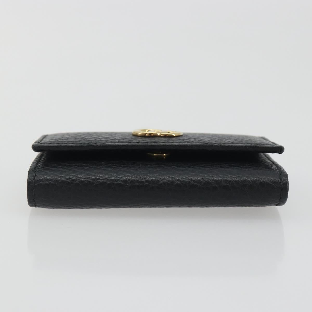 GUCCI GG Marmont Key Case Leather Black Gold Tone 456118 Auth 194409A