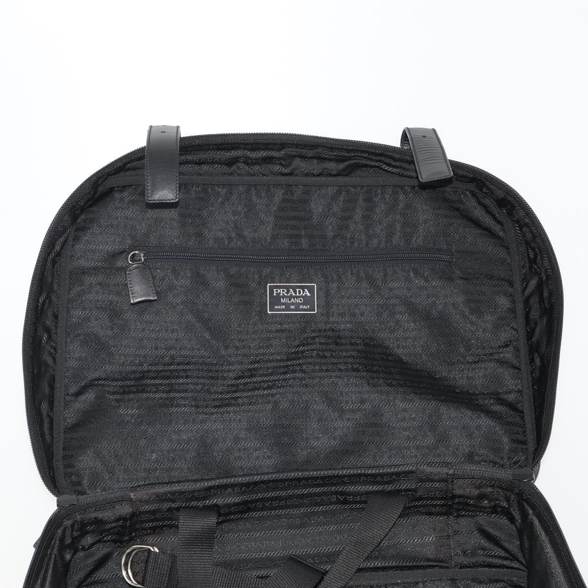 PRADA Boston Bag Nylon 2way Black Silver Auth 194414