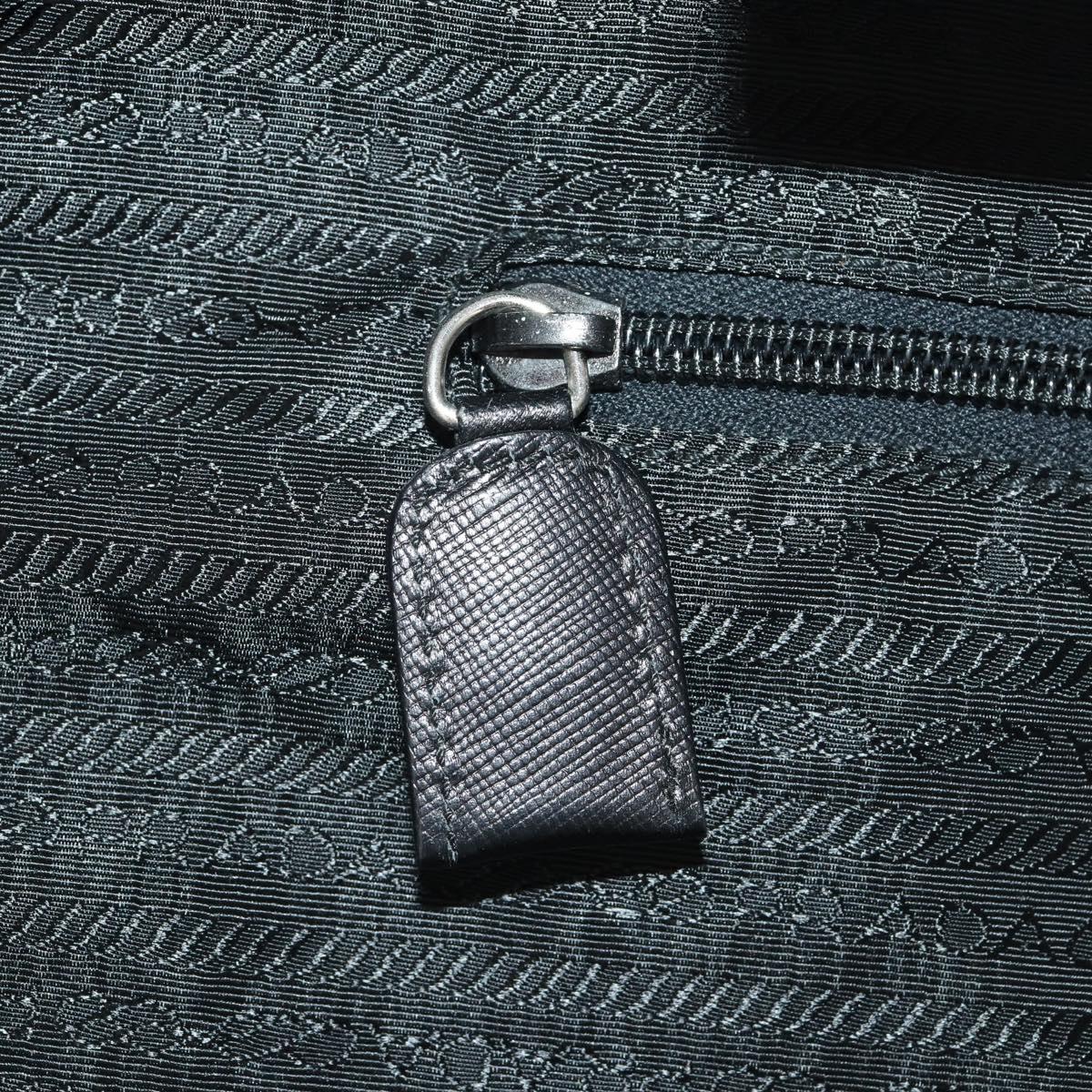 PRADA Boston Bag Nylon 2way Black Silver Auth 194414
