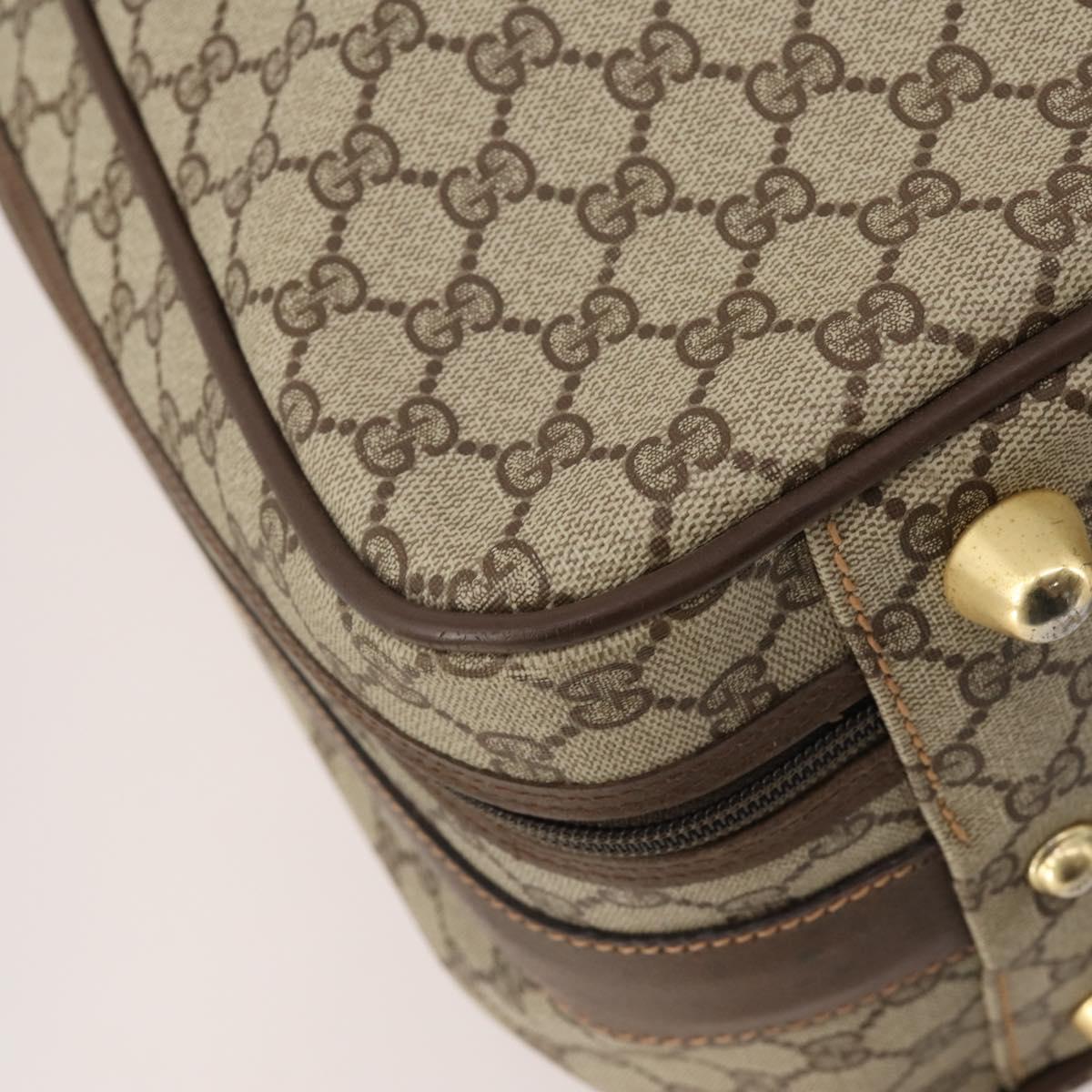GUCCI GG Supreme Web Sherry Line Trunk PVC Beige Gold Auth 194417