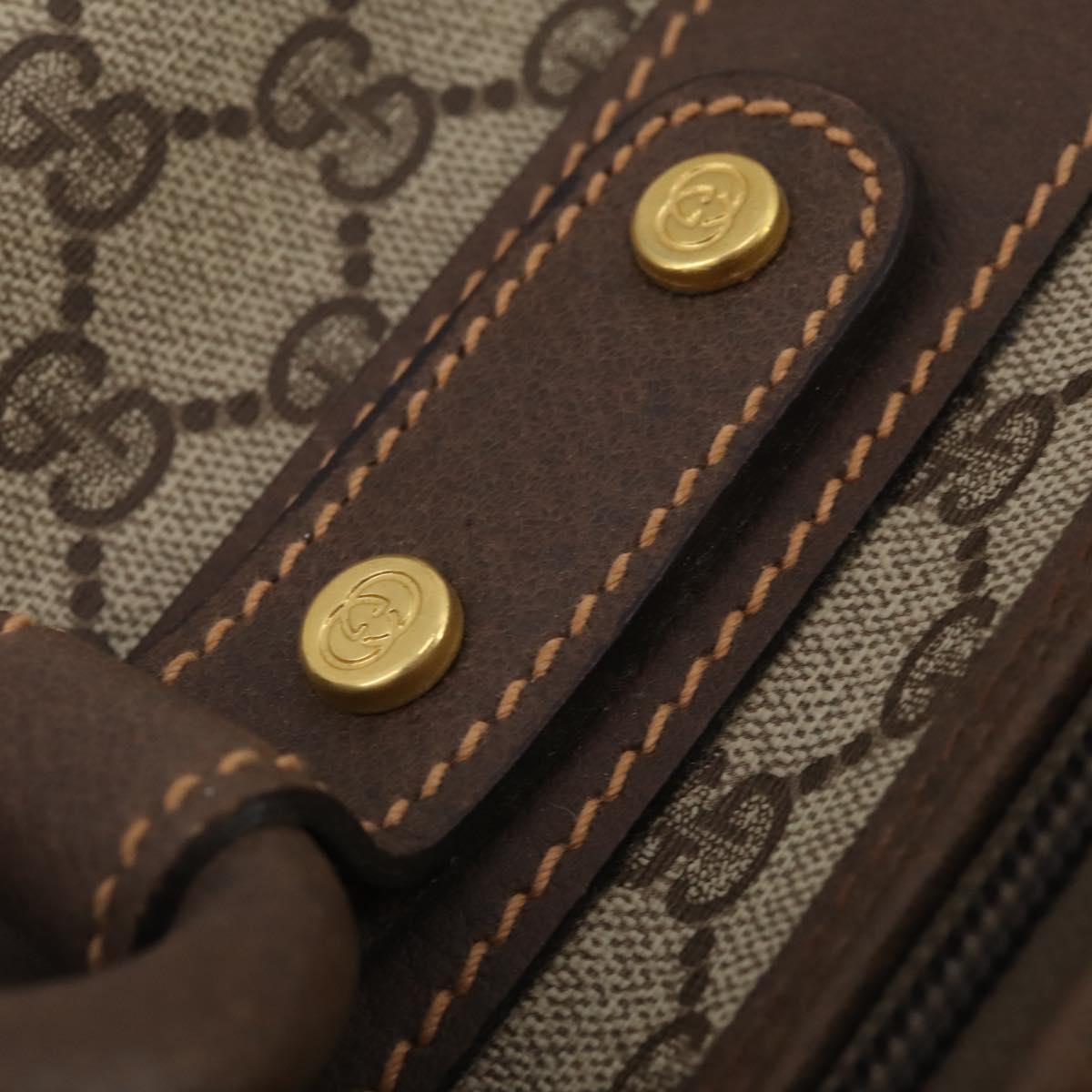 GUCCI GG Supreme Web Sherry Line Trunk PVC Beige Gold Auth 194417